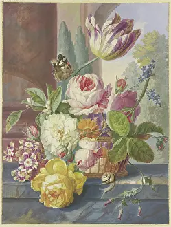 Tulipa Prints: A bouquet of flowers in a basket