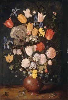 Anthony Vandyke Collection: Bouquet of Flowers in an Earthenware Vase, c. 1610. Creator: Anthony van Dyck