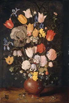 Tulipa Prints: Bouquet of Flowers in an Earthenware Vase, c. 1610. Creator: Anthony van Dyck