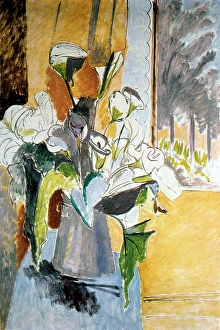 Henri Mile Benot Prints: Bouquet of Flowers on a Veranda