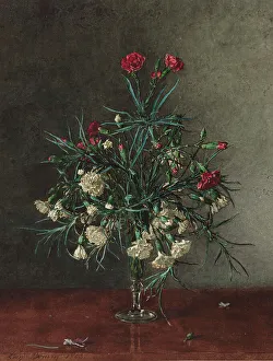 Wilted Prints: Bouquet of Garden Pinks, 1863. Creator: Leon Bonvin