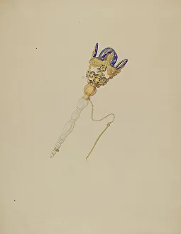 Embellished Prints: Bouquet Holder, c. 1936. Creator: Doris Beer