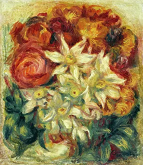 Renoir Pierre Auguste Prints: Bouquet de narcisses et de roses, c.1914. Creator: Pierre-Auguste Renoir