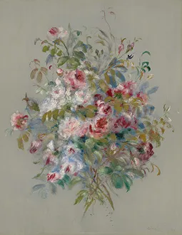 Renoir Pierre Auguste Prints: Bouquet Of Roses, 1879. Creator: Pierre-Auguste Renoir