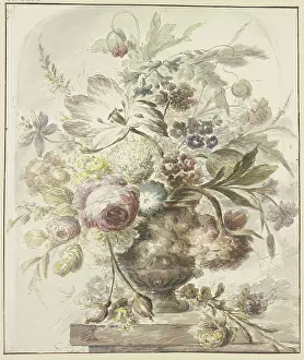 Relief Prints: Bouquet in a vase with bas-relief
