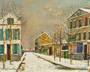 Noon Prints: Bourg-la-Reine sous la neige, c1927. Creator: Utrillo, Maurice (1883-1955)