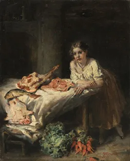 The Bourgeois Kitchen, 1854. Creator: Octave Tassaert (French, 1800-1874)