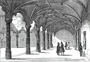 Cloister Gallery: The Bourse at Antwerp, 1844. Creator: Unknown