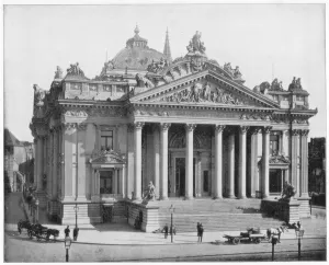 The Bourse, Brussels, late 19th century. Artist: John L Stoddard The Bourse, Brussels, late 19th century. Artist: John L Stoddard