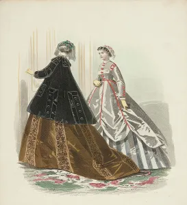 Crinolines Prints: Bow-Bells, Paris Fashions, 1867. Creator: Unknown