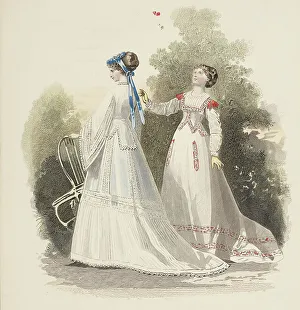 Crinolines Prints: Bow-Bells, Paris Fashions, 1867. Creator: Unknown