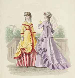 Promenade Dress Prints: Bow-Bells, Paris Fashions, 1868. Creator: Unknown