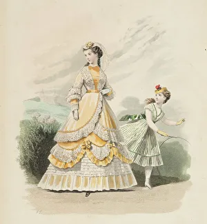 Ruffle Prints: Bow-Bells, Paris Fashions, 1868. Creator: Unknown