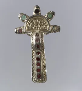 Garnet Prints: Bow Brooch, Frankish, 500-550. Creator: Unknown