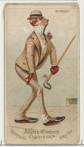 Bowing Gallery: Bowery, from Worlds Dudes series (N31) for Allen & Ginter Cigarettes, 1888