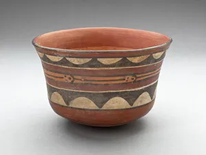 Bowl with Abstract Motif, Possibly Representing a Serpent, 180 B. C. / A. D. 500