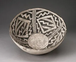 Zig Zag Prints: Bowl with Bold Black-on-White Diamond and Zizgag Motifs