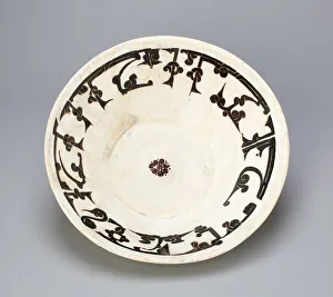 Slip Decoration Prints: Bowl with calligraphic decoration, 10th century. Creator: Unknown