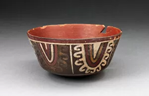 Bowl with Concentric Half-Circle Motifs Descending from Rim, 180 B.C./A.D. 500