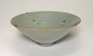Goryeo Prints: Bowl with Cranes and Chrysanthemum Flower Heads, Korea, Goryeo dynasty, late 14th century