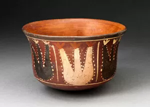 Cactus Gallery: Bowl Depicting Abstract Plants, Probably Cactus, 180 B.C. / A.D. 500. Creator: Unknown