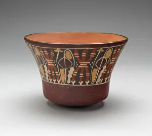 Sling Prints: Bowl Depicting Bound Lances and Slings, 180 B. C. / A. D. 500. Creator: Unknown