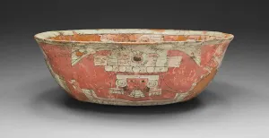 Bowl Depicting a Female Figure with Shield and Darts Motifs, A.D. 300/600 Bowl Depicting a Female Figure with Shield and Darts Motifs, A.D. 300/600