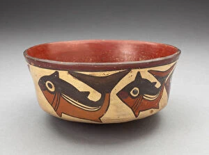 Whale Collection: Bowl Depicting Fish, Sharks, or Whales, 180 B.C. / A.D. 500. Creator: Unknown