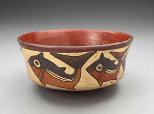 Whale Prints: Bowl Depicting Fish, Sharks, or Whales, 180 B. C. / A. D. 500. Creator: Unknown