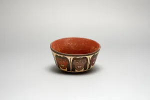Trophy Head Prints: Bowl Depicting Human Heads, Likely Trophy Heads, 180 B. C. / A. D. 500. Creator: Unknown