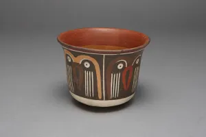Bowl Depicting a Repeating Abstract Motif, Possibly Representing Owls, 180 B. C. / A. D. 500