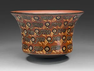 Bowl Depicting Rows of Spotted Birds, 180 B. C. / A. D. 500. Creator: Unknown