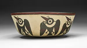 Swift Prints: Bowl Depicting Vencejo Birds, 180 B. C. / A. D. 500. Creator: Unknown