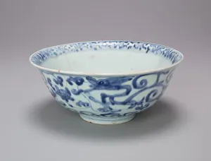Bowl with Everted Rim and Scrollwork, 15th century. Creator: Unknown Bowl with Everted Rim and Scrollwork, 15th century. Creator: Unknown