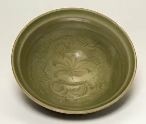 Celadon Gallery: Bowl with Floral and Wave Pattern, Jin dynasty (1115-1234), 12th / 13th century