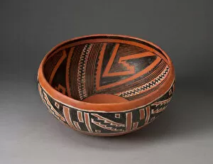 Arizona Collection: Bowl with Geometric Black-and-White Motifs on Interior and Exterior Survace, A.D