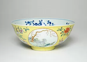 Goat Gallery: Bowl with Six Goats, Qing dynasty (1644-1911), Daoquang reign mark and period (1821-1850)