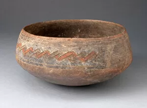 Paracas Collection: Bowl Incised and Painted with Interlocking Geometric Band, 650 / 150 B. C. Creator: Unknown