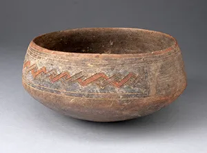 Bowl Incised and Painted with Interlocking Geometric Band, 650/150 B.C. Creator: Unknown Bowl Incised and Painted with Interlocking Geometric Band, 650/150 B.C. Creator: Unknown