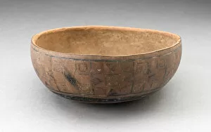 Bowl with Incised and Painted Textile-Like Motifs, 15th/16th century. Creator: Unknown