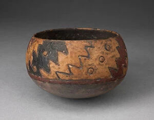 Paracas Collection: Bowl with Incised and Painted Zigzag Motif, 650 / 150 B. C. Creator: Unknown