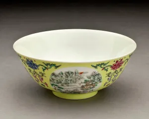 Roundel Prints: Bowl with landscape roundels, 1821-1850. Creator: Unknown