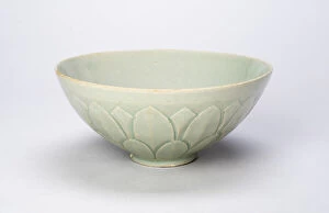White Background Gallery: Bowl with Layered Lotus Petals, South Korea, Goryeo dynasty (918-1392), 12th century