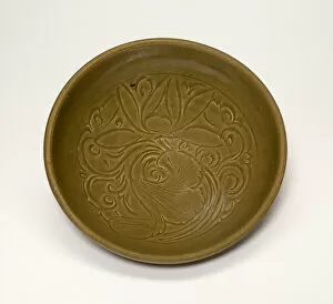 Underglaze Gallery: Bowl with Lotus Design, Jin dynasty (1115-1234), 12th / 13th century. Creator: Unknown