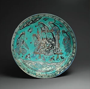 Pond Collection: Bowl with a Majlis Scene by a Pond, Iran, dated A. H. 582 / A. D. 1186. Creator: Abu Zayd