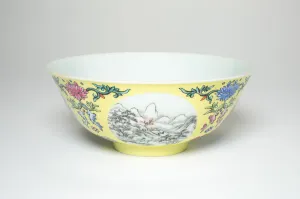 Overglaze Prints: Bowl with Mountainous Landscapes, Qing dynasty (1644-1911), Daoguang reign (1821-1850)