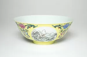 Bowl with Mountainous Landscapes, Qing dynasty (1644-1911), Daoguang reign (1821-1850)