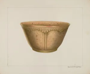 Johnston Annie B Prints: Bowl with Ornamented Rim, c. 1938. Creator: Annie B Johnston