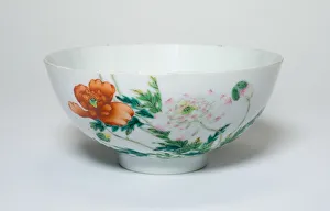 Yongzheng Period Prints: Bowl with Peony Flowers, Qing dynasty (1644-1911), Yongzheng reign mark and period