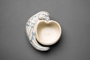 Parrot Collection: Bowl with Relief Parrot, 15th century. Creator: Unknown